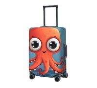 BTCOWZRV Housse de bagage élastique lavable - Protection de valise en forme de pieuvre rouge aux gros yeux pour bagages de 45,7 à 81,3 cm - Housse de bagage de voyage portable anti-poussière et