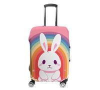 BTCOWZRV Housse de bagage lapin et arc-en-ciel - Housse de protection lavable anti-rayures - Housse de bagage anti-saleté pour voyage - Convient aux coffres de 45,7 à 81,3 cm, Style :, L