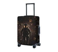 BTCOWZRV Housse de protection élastique lavable pour valise, noir, doré, 45,7 à 81,3 cm, housse de bagage de voyage portable, anti-poussière et anti-rayures, Noir , M