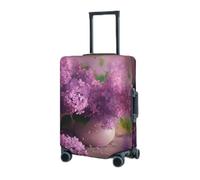 BTCOWZRV Housse de protection élastique lavable pour valises de 45,7 à 81,3 cm - Housse de protection anti-poussière et anti-rayures - Motif fleurs lilas, Noir , x-large