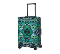 BTCOWZRV Housse de protection élastique lavable pour valises géométriques bleues et vertes de 45,7 à 81,3 cm, housses de bagage de voyage portables, anti-poussière et anti-rayures, Noir , L