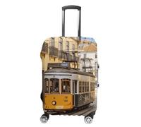 BTCOWZRV Lisbonne Housse de bagage de voyage en tramway anti-poussière Housse de bagage pour valises épaisses, élastiques et lavables pour bagages de 48,3 à 81,3 cm, blanc, XL