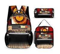 BTCOWZRV Lot de 3 sacs à dos multifonction de grande capacité pour ordinateur portable avec sac à déjeuner, trousse à crayons, sac à dos tendance et sac à stylos, cadeau de voyage, style, taille