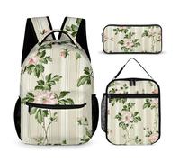 BTCOWZRV Lot de 3 sacs à dos multifonction de grande capacité pour ordinateur portable avec sac à déjeuner, trousse à crayons, sac à dos tendance et sac à stylos 3 en 1 pour voyage, style, taille