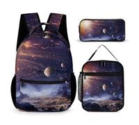 BTCOWZRV Lot de 3 sacs à dos multifonction de grande capacité pour ordinateur portable avec sac à déjeuner, étui à stylos, sac à dos tendance et sac à stylos 3 en 1, cadeau de voyage, style, un,