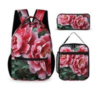 BTCOWZRV Lot de 3 sacs à dos multifonction de grande capacité pour ordinateur portable avec sac à déjeuner, trousse à crayons, sac à dos tendance et sac à stylos 3 en 1, cadeau de voyage, style, un,