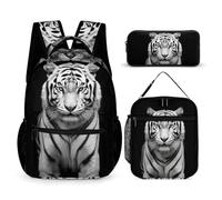 BTCOWZRV Lot de 3 sacs à dos multifonction de grande capacité pour ordinateur portable avec sac à déjeuner, trousse à crayons, sac à dos tendance et sac à stylos 3 en 1 - Cadeau de voyage - Style -