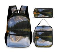 BTCOWZRV Lot de 3 sacs à dos multifonction de grande capacité pour ordinateur portable avec sac à déjeuner, trousse à crayons, sac à dos tendance et sac à stylos 3 en 1, cadeau de voyage, style, un,