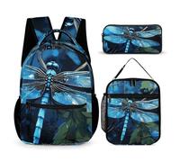 BTCOWZRV Lot de 3 sacs à dos multifonction de grande capacité pour ordinateur portable avec sac à déjeuner, trousse à crayons, sac à dos tendance et sac à stylos 3 en 1 - Cadeau de voyage - Style -