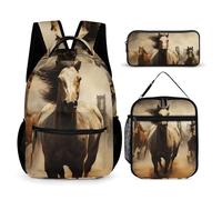 BTCOWZRV Lot de 3 sacs à dos multifonction de grande capacité pour ordinateur portable avec sac à déjeuner, étui à stylos, sac à dos tendance et sac à stylos, cadeau de voyage, style, taille unique,