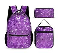 BTCOWZRV Lot de 3 sacs à dos multifonction de grande capacité pour ordinateur portable avec sac à déjeuner, trousse à crayons, sac à dos tendance et sac à stylos, cadeau de voyage 3 en 1, style, un,