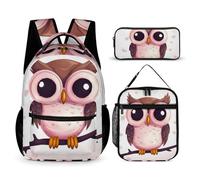 BTCOWZRV Lot de 3 sacs à dos multifonction de grande capacité pour ordinateur portable avec sac à déjeuner, trousse à crayons, sac à dos tendance et sac à stylos, cadeau de voyage, style, taille