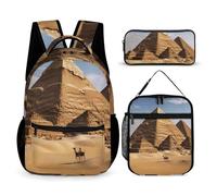 BTCOWZRV Lot de 3 sacs à dos multifonction grande capacité pour ordinateur portable avec sac à déjeuner, trousse à crayons, sac à dos tendance et sac à stylos 3 en 1 - Cadeau de voyage - Style -