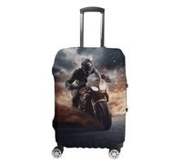 BTCOWZRV Man Ride A Housse de bagage de moto anti-poussière pour valise épaisse élastique lavable pour bagages de 48,3 à 81,3 cm, blanc, XL