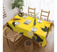 BTCOWZRV Nappe rectangulaire imperméable et infroissable pour table de salle à manger, cuisine, ferme, salle à manger, fête et extérieur, 137,2 x 182,9 cm, jaune citron