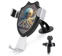 BTCOWZRV Octopus Support de téléphone de voiture [Ventouse et clip les plus puissants] Support de téléphone portable pour tableau de bord, pare-brise et grille d'aération, support universel mains