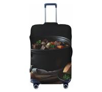 BTCOWZRV One Pot Gourmet Housse de bagage élégante approuvée par la TSA, élastique, lavable, protection anti-rayures pour bagages de voyage de 45,7 à 81,3 cm, Noir , S