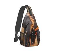 BTCOWZRV Sac à bandoulière pour femme et homme, sac à bandoulière mignon éléphant bébé et maman, sac à dos à bandoulière, sac banane décontracté pour voyage, noir, taille unique, noir, taille unique,