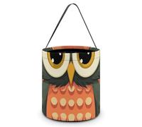 BTCOWZRV Sac fourre-tout pour Halloween, motif chouette sur fond orange, panier à bonbons, seau à bonbons, cadeaux de fête d'Halloween pour enfants, style, taille unique, Style :, Taille unique