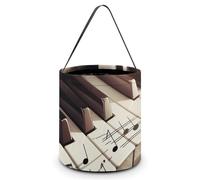 BTCOWZRV Sacs à bonbons d'Halloween en forme de clés de piano avec notes de musique - Grand sac réutilisable pour bonbons d'Halloween - Sacs à friandises portables pour Halloween, Style :,