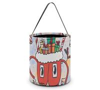 BTCOWZRV Seau à bonbons d'Halloween, gants cadeaux, sacs à bonbons d'Halloween avec poignée, sac fourre-tout pliable, réutilisable, panier à bonbons pour fournitures de fête, blanc, Taille unique