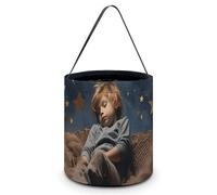 BTCOWZRV Sleep with The Stars - Sacs à bonbons d'Halloween avec poignées - Grands sacs réutilisables pour bonbons d'Halloween - Sacs à friandises portables pour Halloween, Style :, 7.9"Ã-7.9"Ã-8.3"