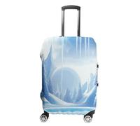 BTCOWZRV Snow Ice World Housse de bagage de voyage anti-poussière pour valises épaisses, élastiques et lavables pour bagages de 48,3 à 81,3 cm, blanc, L