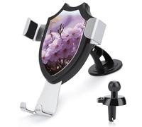 BTCOWZRV Support de téléphone de voiture en fleur de cerisier [ventouse et clip les plus puissants] Support de téléphone portable pour tableau de bord, pare-brise et grille d'aération, support