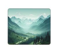 BTCOWZRV Tapis de Souris Beau Paysage de Montagne Vert Imprimé Base en Caoutchouc Imperméable Antidérapant pour Ordinateur Portable de Bureau 30,5 x 25,4 cm