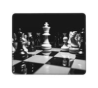 BTCOWZRV Tapis de souris de jeu d'échecs rectangulaire noir et blanc 21,1 x 26,2 cm en caoutchouc antidérapant pour ordinateur portable, ordinateur, bureau