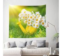 BTCOWZRV Tapisserie murale pour salon, tenture murale, fleurs de printemps, décoration murale pour chambre à coucher, tapisserie décorative esthétique, tapisserie pour literie dortoir (130 x 152 cm)