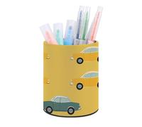 BTCOWZRV Trousse à crayons sur pied à rayures de voiture - Trousse ronde en cuir synthétique - Trousse à crayons pour bureau - Trousse à crayons rétractable - Rayures de voiture, Rayures de voiture,