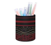 BTCOWZRV Trousse à crayons sur pied à rayures rouges - Trousse à crayons ronde en cuir synthétique - Trousse à crayons pour bureau - Trousse à crayons rétractable - Rayures rouges, Rayures rouges,