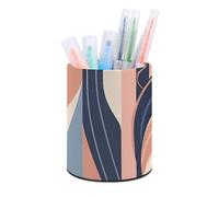 BTCOWZRV Trousse à crayons sur pied - Différentes formes géométriques - Porte-crayons rond en cuir synthétique - Trousse à crayons pour bureau - Trousse à crayons rétractable, Différentes formes