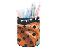 BTCOWZRV Trousse à crayons sur pied, drapeaux colorés, trousse à crayons ronde en cuir synthétique, trousse à crayons pour bureau, organiseur rétractable, coloré, Drapeaux colorés, Taille unique