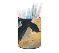 BTCOWZRV Trousse à crayons sur pied en cuir synthétique avec motif baleine - Trousse à crayons ronde pour bureau - Pochette à crayons rétractable, affiche de baleine, Poster baleine, Taille unique
