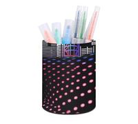 BTCOWZRV Trousse à crayons sur pied - Silhouette de ville - Porte-crayons rond en cuir synthétique - Trousse à crayons pour bureau - Trousse à crayons rétractable, ville, Silhouette de ville, Taille