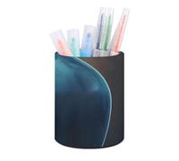 BTCOWZRV Trousse à crayons sur pied, vase bleu, trousse à crayons ronde en cuir synthétique, trousse à crayons pour bureau, organiseur debout, trousse à crayons rétractable, vase bleu, 1, Vase bleu,
