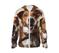 BTCOWZRV Veste à capuche de protection solaire pour chiens et animaux - Légère à manches longues - Séchage rapide - Chemise solaire pour la pêche - Noir - Taille M
