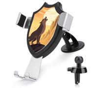 BTCOWZRV Wolf Support de téléphone de voiture à double usage pour tableau de bord et grille d'aération, support de téléphone antidérapant pour un usage quotidien pour iPhone 17 Pro Max 16/15/14/13/12