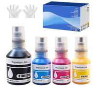 BTD180 BTD-180 Encre Compatible avec Brother BTD 180 Bouteille d'encre Multipack pour DCP-T780DW DCP-T580DW DCP-T583DW / DCPT780DW DCPT580DW DCPT583DW Drucker (4 Pack BK/C/M/Y)