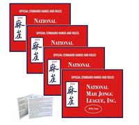 btdin Cartes de Mahjong 2024,4/8 pièces, Cartes nationales de Mahjong, Mains et règles Standard Officielles, Cartes de la Ligue Nationale de Mahjong 2024 (Red 4pc)