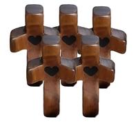 btdin Traverse Mon cœur | Cadeau d'encouragement Anti-Stress, Cadeau du Bout des Doigts, Croix de Poche, cœur en époxy à Transporter dans la Poche, Croix en Bois (5PC)