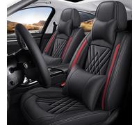 BTDLE Ensemble Complet de Housses Siege Auto pour Dodge Ram 4. Generation, Surface Intégrale À 360° Facile À Installer Couvre Sieges pour Avant Et Arrière, A/Black-Red-A/Luxury