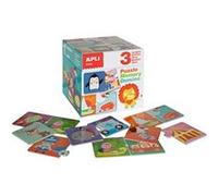 Bte 3 jeux puzzle, memory & domino apli 13940 G
