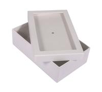 Bte P.Mâché Av.Couv.À Secouer,Fscrec100%, Blanc, 20x12,5x7cm