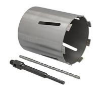 BTEC Couronne de forage diamantée en béton avec 180 mm de longueur utile pour les perçages de carottage dans le béton, la maçonnerie, les briques, le Poroton et plus. Embout SDS-plus long (200 mm) et