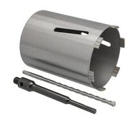 BTEC Couronne de forage diamantée pour béton avec une longueur utile de 180 mm pour les perçages de carottage dans le béton, la maçonnerie, les briques, le Poroton, etc. Embout SDS-plus long (200 mm