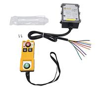 BTER Télécommande de Grue sans Fil, télécommande Radio Industrielle de Grue de Levage avec Bouton d'arrêt, récepteur d'émetteur de commutateur Radio d'ascenseur électrique (1 émetteur + 1(CC 24V)