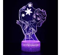 BTEVX Lampe Illusion 3D LED veilleuse Disney princesse congelée Anna Elsa Olfa Figure filles pour chambre décoration lampe de Table cadeaux d'anniversaire